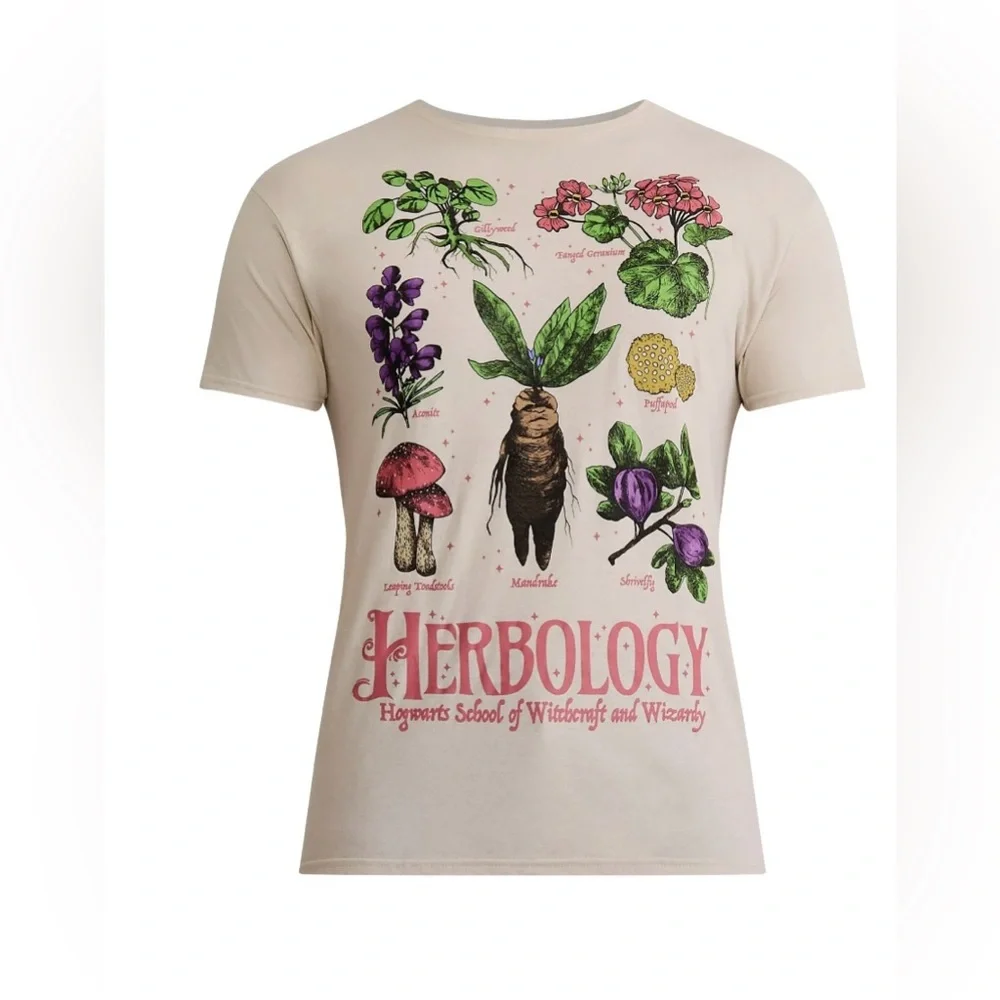 NWT Harry‎ Potter Herbology Graphic Tee Hogwarts Wizarding World XL